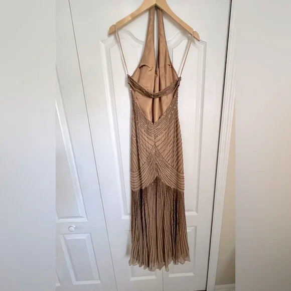 Adrianna Papell Formal Silk Sequin Beaded Event Gown - Picture 14 of 14